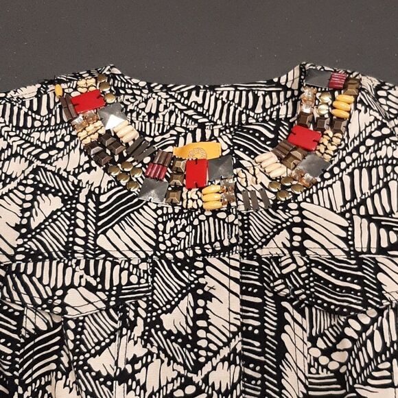 NWOT Ruby Rd Cream and Black Print Jacket - Picture 5 of 9